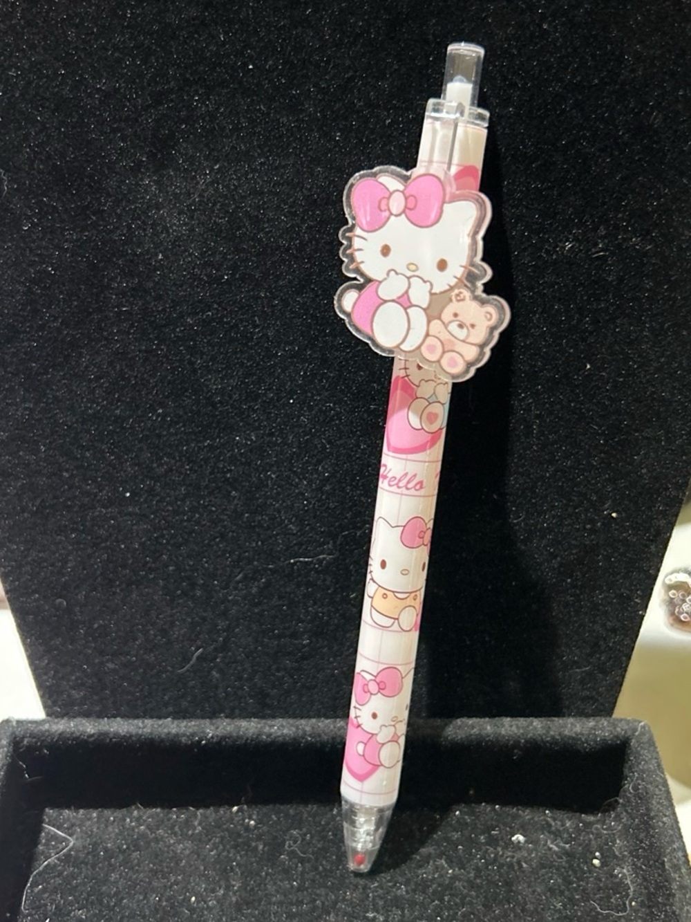 Hello Kitty Pink Character Topper Pen - Cute Pink Ballpoint